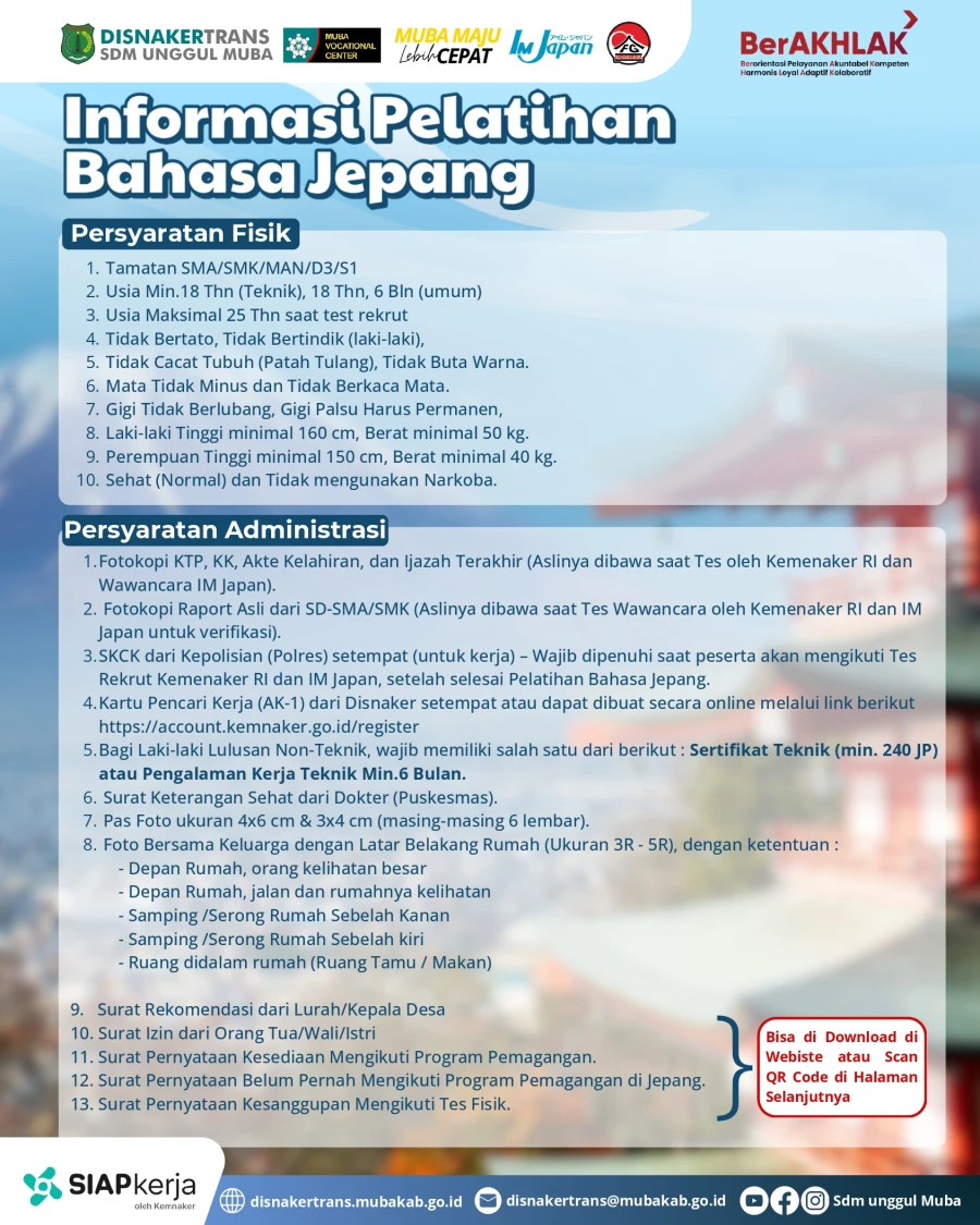 Program Pelatihan Bahas  Jepang